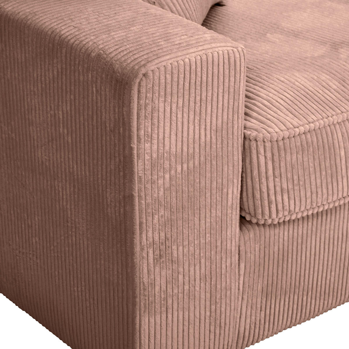 ECKSOFA Rosa Cord Zierkissen, Rückenkissen, Rücken echt  - Schwarz/Rosa, MODERN, Kunststoff/Textil (307/228cm) - Carryhome