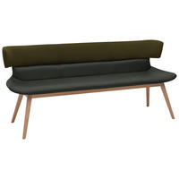 SITZBANK 170/84,5/64,5 cm  in Grün, Eichefarben  - Eichefarben/Grün, Natur, Leder/Holz (170/84,5/64,5cm) - Voglauer