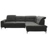 ECKSOFA in Chenille Dunkelgrau  310/240 cm  - Dunkelgrau/Schwarz, Design, Textil/Metall (310/240cm) - Xora