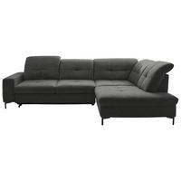 ECKSOFA in Chenille Dunkelgrau  310/240 cm  - Dunkelgrau/Schwarz, Design, Textil/Metall (310/240cm) - Xora