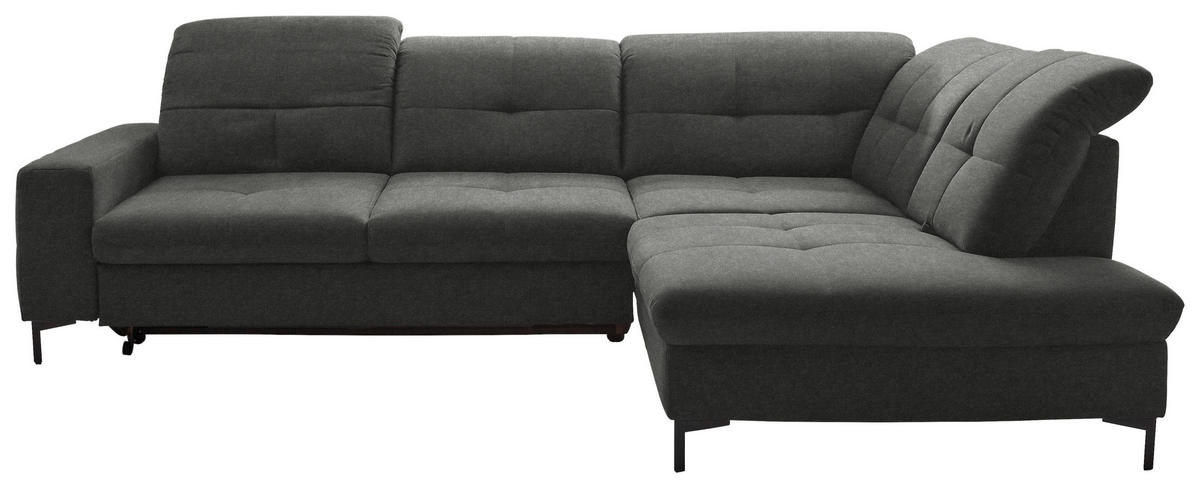 ECKSOFA in Chenille Dunkelgrau  310/240 cm  - Dunkelgrau/Schwarz, Design, Textil/Metall (310/240cm) - Xora