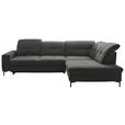 ECKSOFA  in Chenille Dunkelgrau  310/240 cm  - Dunkelgrau/Schwarz, Design, Textil/Metall (310/240cm) - Xora