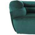 BIGSOFA Samt Dunkelgrün  - Dunkelgrün/Schwarz, KONVENTIONELL, Kunststoff/Textil (240/73/100cm) - Carryhome