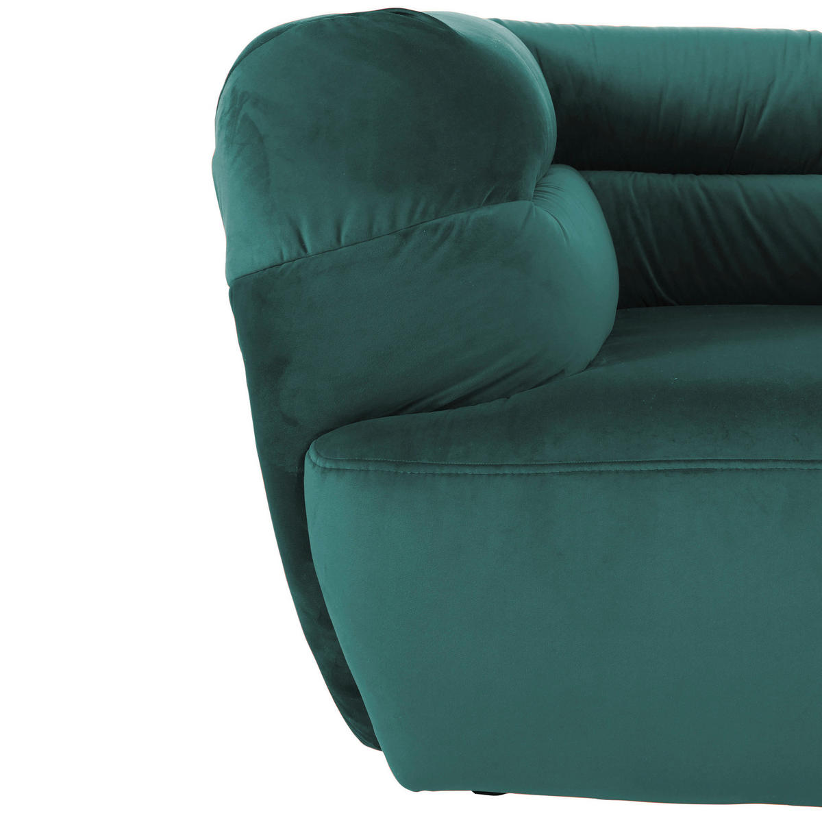 BIGSOFA Samt Dunkelgrün  - Dunkelgrün/Schwarz, KONVENTIONELL, Kunststoff/Textil (240/73/100cm) - Carryhome