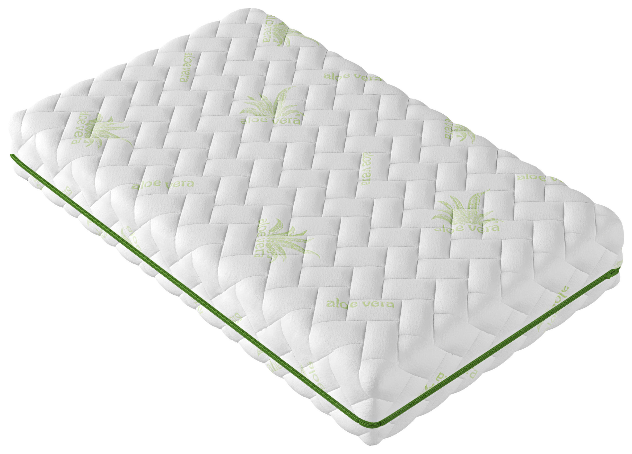 WENDEMATRATZE ALOE SOFT 200/200 cm Höhe ca. 19 cm  - Weiß/Grün, Basics, Textil (200/200cm) - P & B