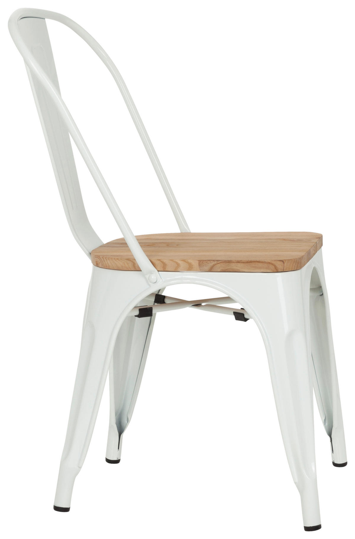 STOL, les, kovina bela, temno rjava  - bela/temno rjava, Basics, kovina/les (44/84/54cm) - MID.YOU