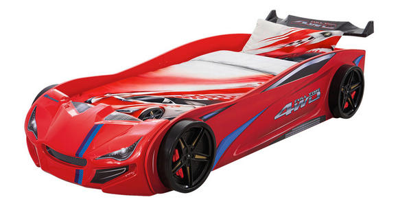 AUTOBETT 90/200 cm Rot  - Rot/Schwarz, Design, Holz/Holzwerkstoff (90/200cm) - Xora