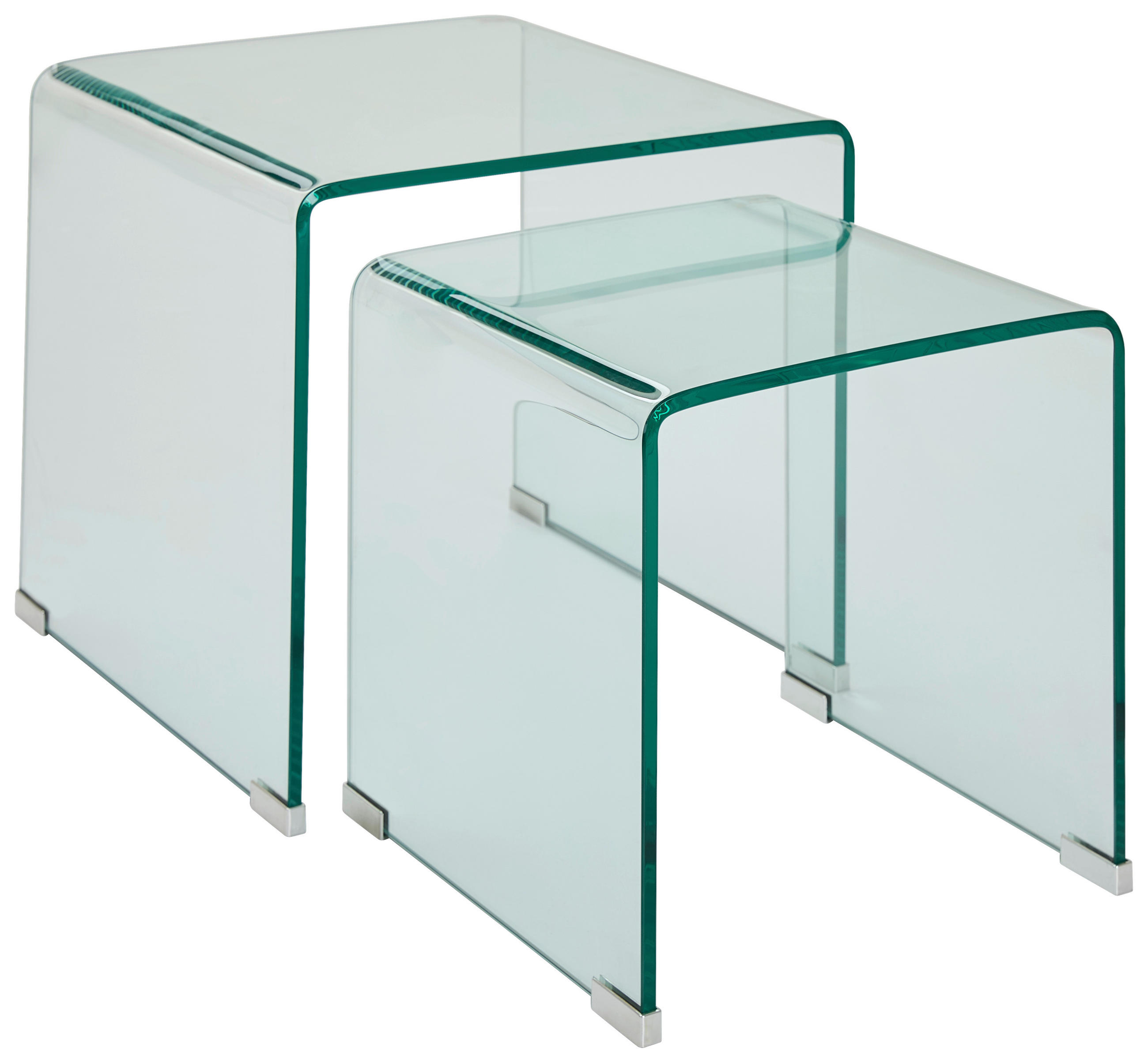 COUCHTISCH ESG quadratisch Transparent  - Blau/Transparent, Design, Glas (50/40/45/39/50/40cm) - Livetastic