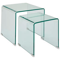 COUCHTISCH ESG quadratisch Transparent  - Blau/Transparent, Design, Glas (50/40/45/39/50/40cm) - Livetastic