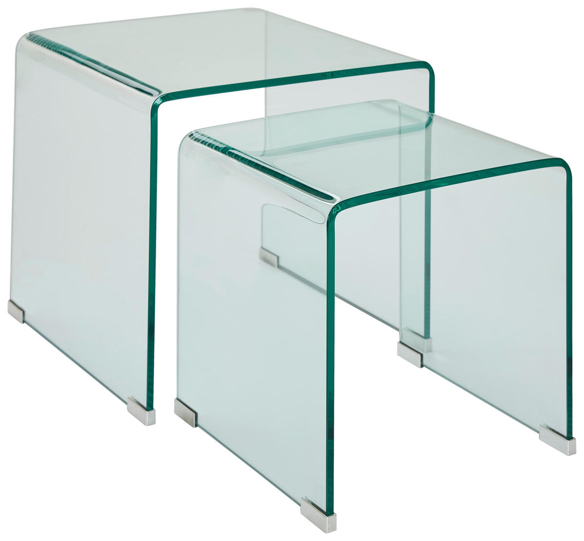 COUCHTISCH ESG quadratisch Transparent  - Blau/Transparent, Design, Glas (50/40/45/39/50/40cm) - Livetastic