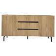 SIDEBOARD LINO in 150/75/40 cm - Eichefarben/Schwarz, Design, Holzwerkstoff/Metall (150/75/40cm) - Xora