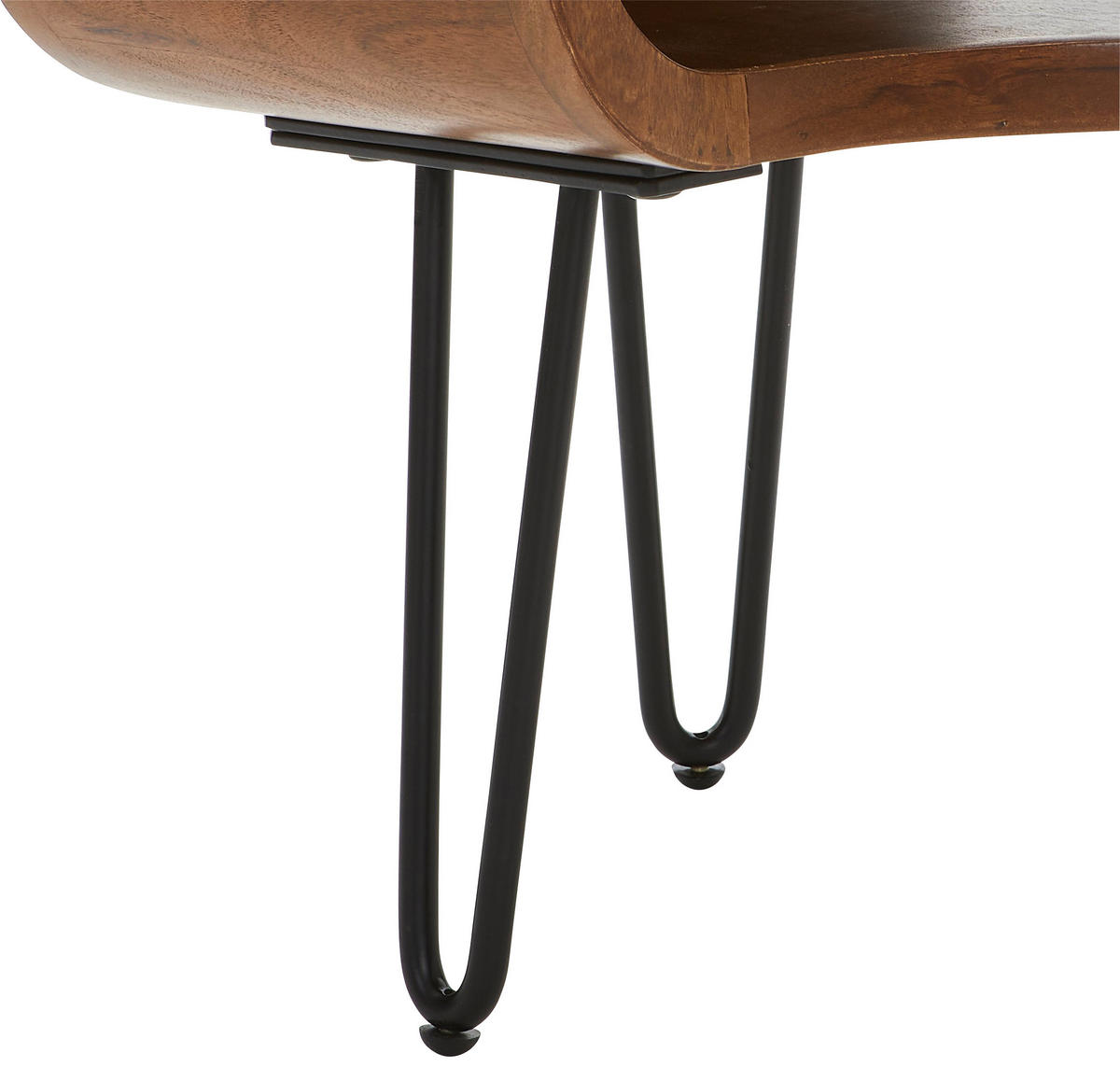 MASĂ AUXILIARĂ in lemn  - negru/culoare lemn acacia, Design, lemn (55/45/45cm) - Livetastic