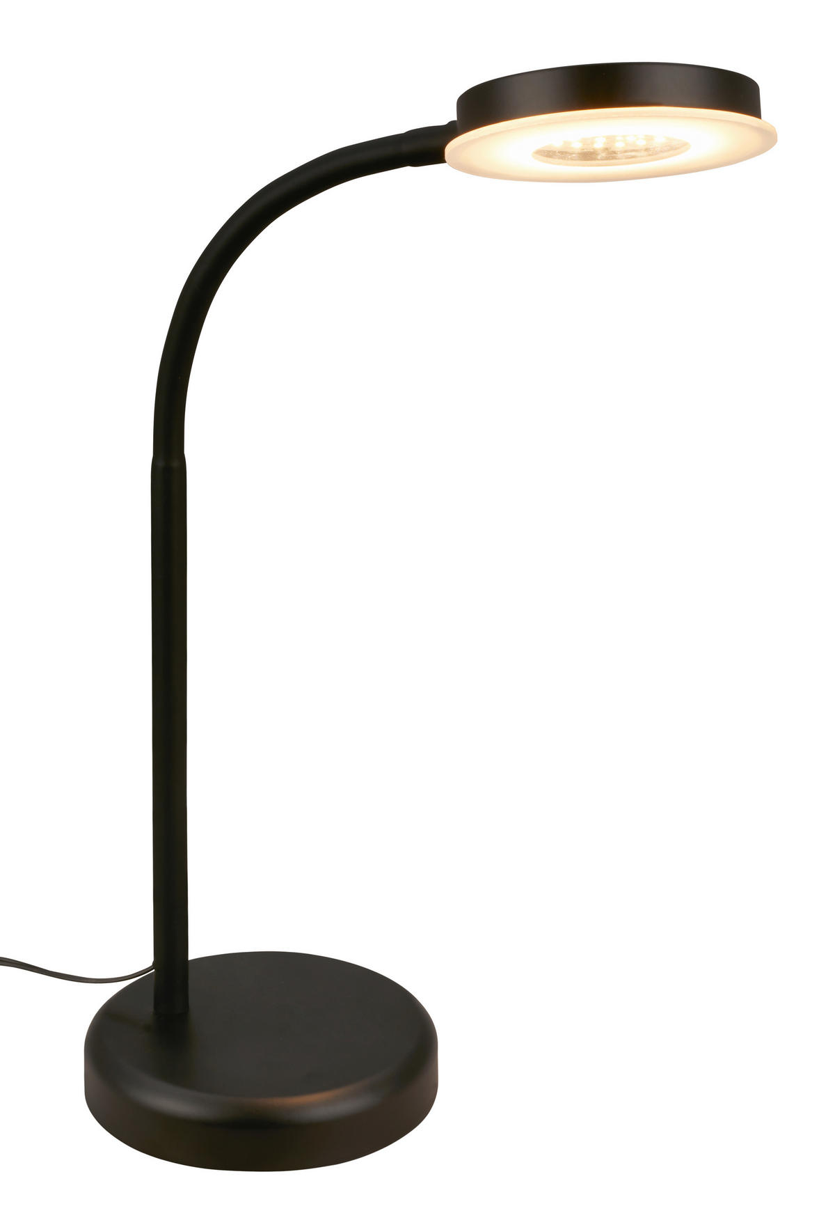 STOLNÍ LED LAMPA, dotykový stmívač, 13/55,5 cm  - černá/béžová, Design, kov/plast (13/55,5cm)