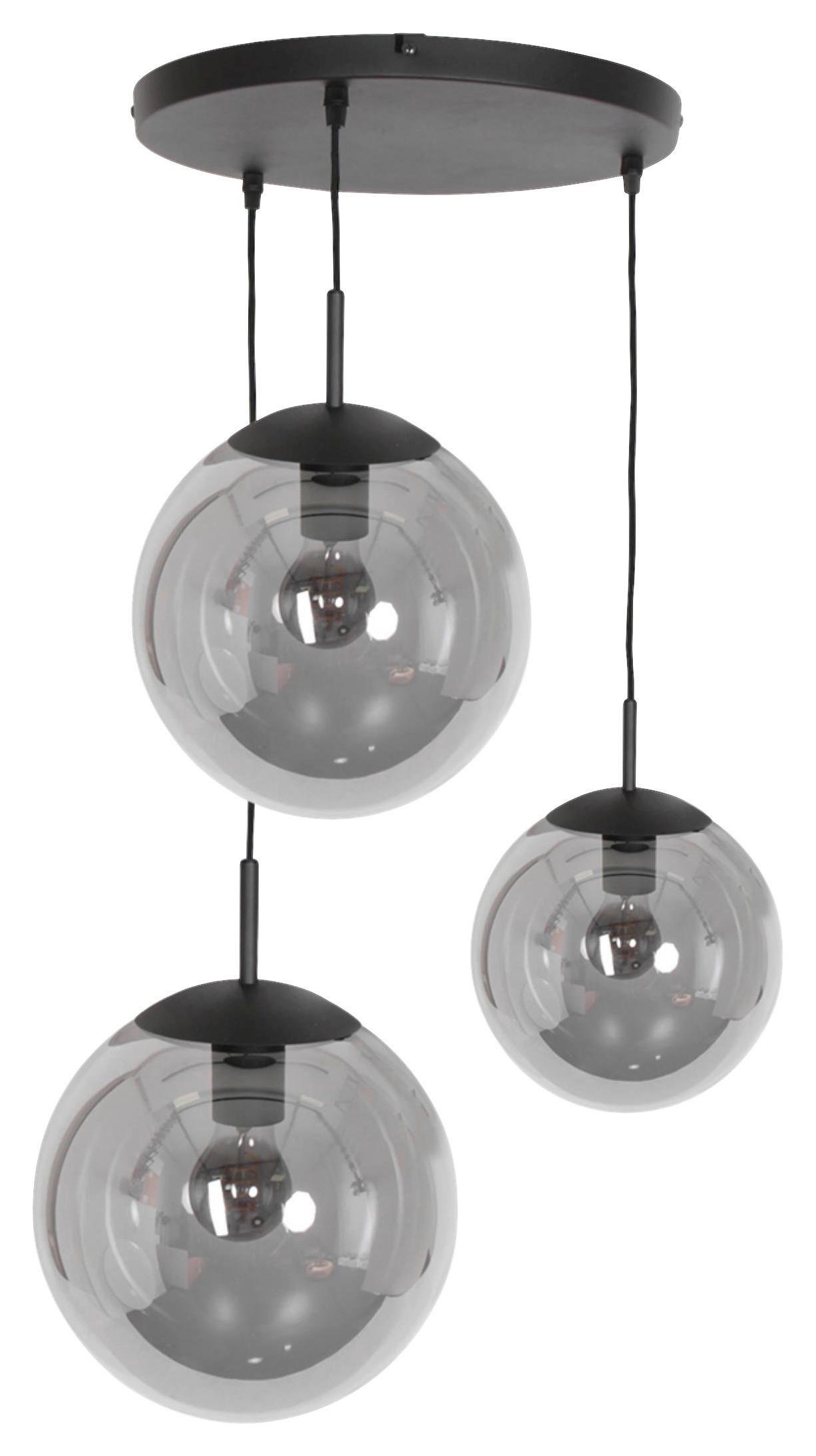 PENDELLEUCHTE  25/40-150/120 cm   - Schwarz, Trend, Glas/Metall (25/40-150/120cm)