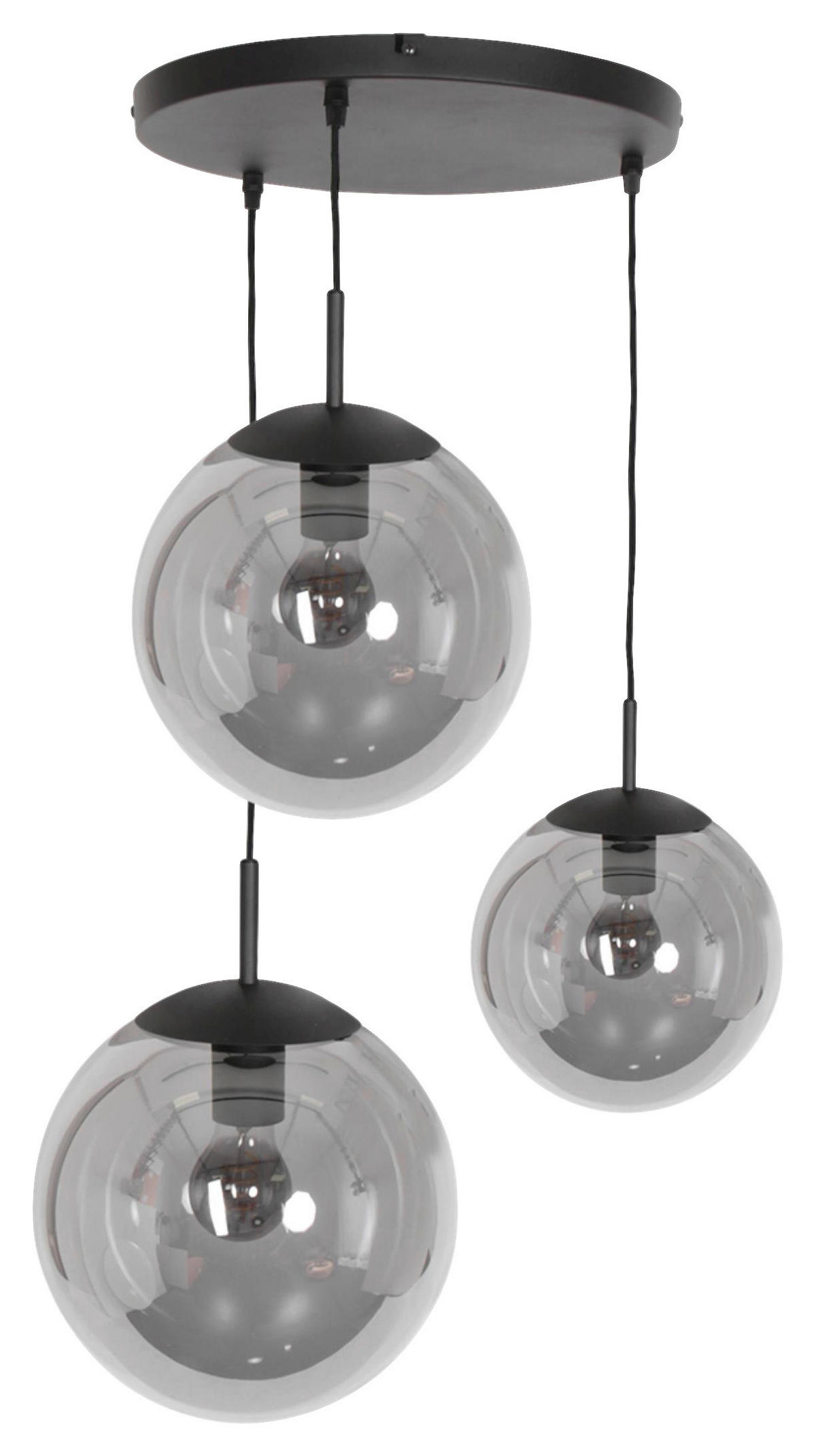 PENDELLEUCHTE  25/40-150/120 cm   - Schwarz, Trend, Glas/Metall (25/40-150/120cm)