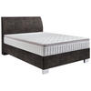 BOXSPRINGBETT 140/200 cm  in Graubraun  - Chromfarben/Graubraun, Konventionell, Kunststoff/Textil (140/200cm) - Hom`in