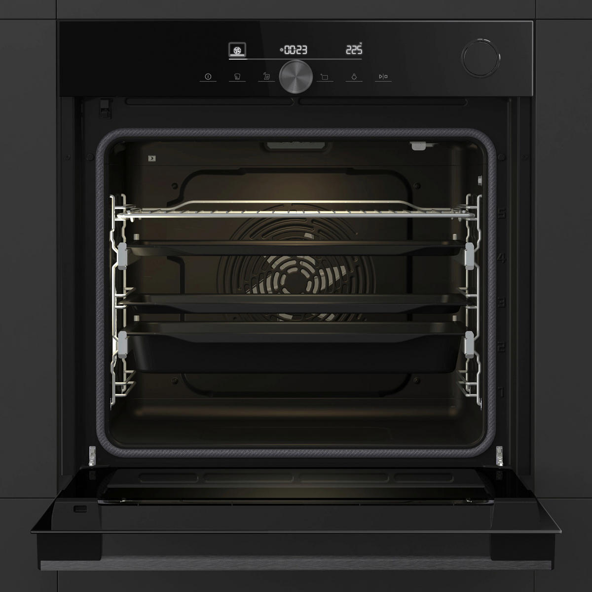 DAMPFBACKOFEN BSA66334PBDG  - Schwarz, Basics, Glas/Metall (59,5/59,5/56,4cm) - Hisense