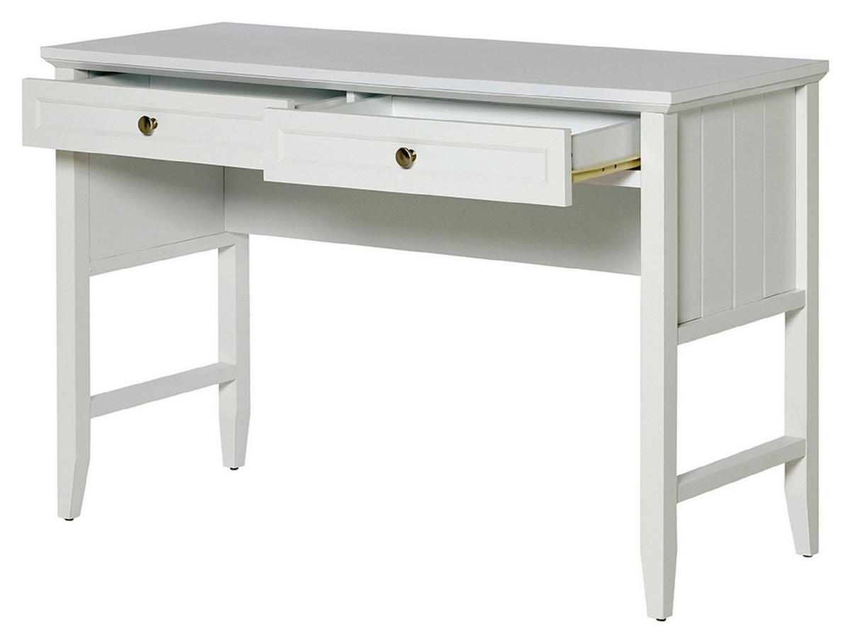 SCHREIBTISCH 120/50/79 cm Weiß Stauraum  - Silberfarben/Weiß, MODERN, Holzwerkstoff/Metall (120/50/79cm) - Livetastic