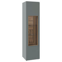 VITRINE VLACERA LIVING in furniert Wildeiche Wildeiche, Graugrün  - Wildeiche/Graugrün, Design, Glas/Holz (48/194/45cm) - Voglauer