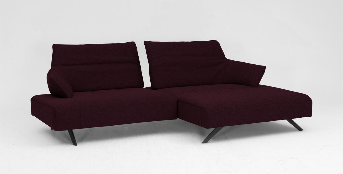 ECKSOFA in Struktur Lila  - Anthrazit/Lila, Design, Textil/Metall (276/165cm) - Himolla