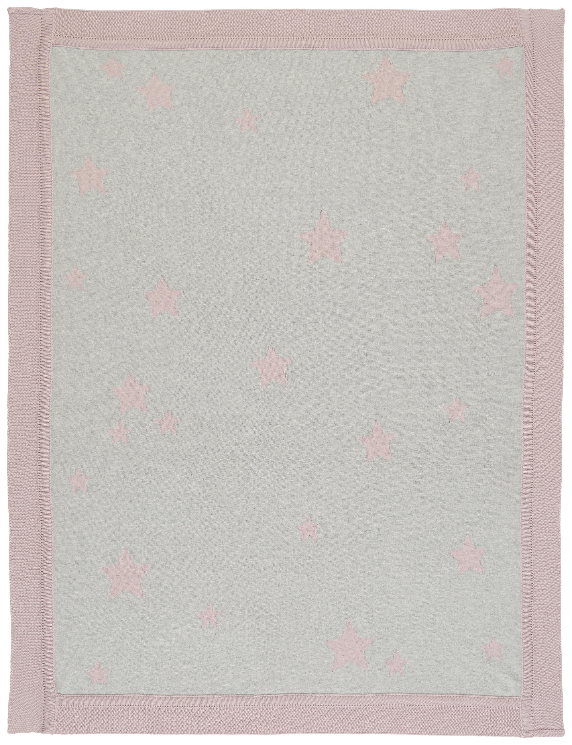 SCHMUSEDECKE Sterne  80/100 cm  - Rosa/Grau, Design, Textil (80/100cm) - Patinio