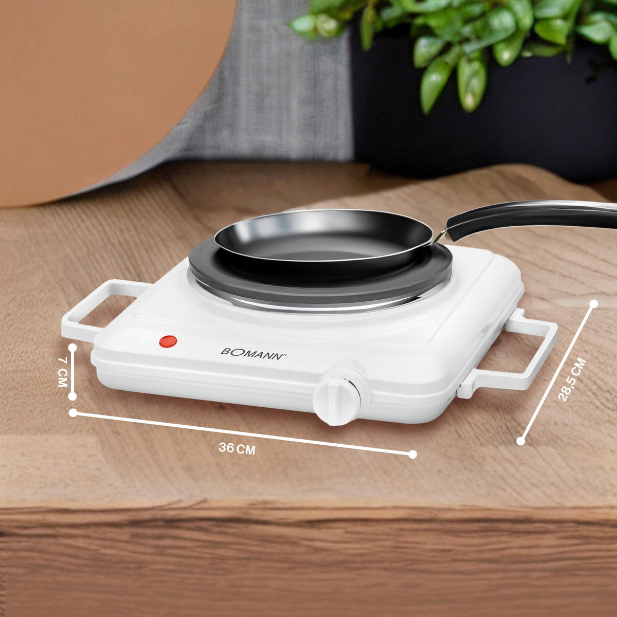 KOCHPLATTE  - Weiß Hochglanz, Basics, Metall (36/7/28,5cm) - Bomann