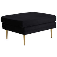 HOCKER Schwarz, Goldfarben  - Goldfarben/Schwarz, Design, Textil/Metall (90/49/70cm) - Livetastic