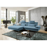 ECKSOFA Blau Webstoff  - Blau/Schwarz, Design, Textil/Metall (184/284cm) - Dieter Knoll