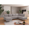 WOHNLANDSCHAFT in Flachgewebe Silberfarben  - Silberfarben/Schwarz, Konventionell, Textil/Metall (198/359/231cm) - Sit & More