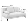 SCHLAFSOFA  mit Cord Weiß  - Schwarz/Weiß, KONVENTIONELL, Kunststoff/Textil (211/96/105cm) - Carryhome
