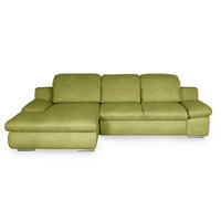 ECKSOFA Grün Chenille  - Chromfarben/Grün, Design, Textil/Metall (165/286cm) - Livetastic