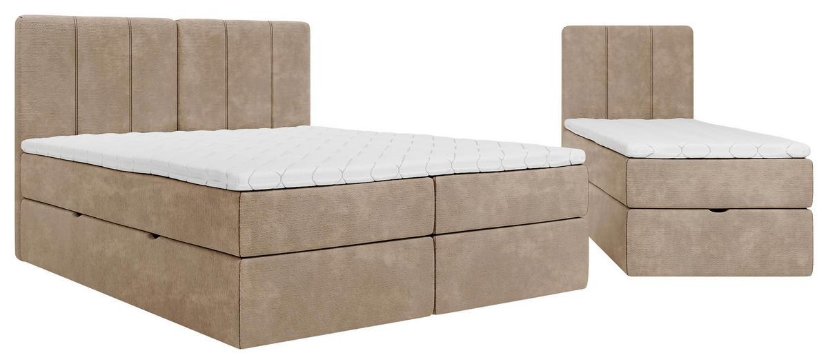 FAMILIENBETT - Schwarz/Braun, Design, Holzwerkstoff/Kunststoff (210/200cm) - Esposa