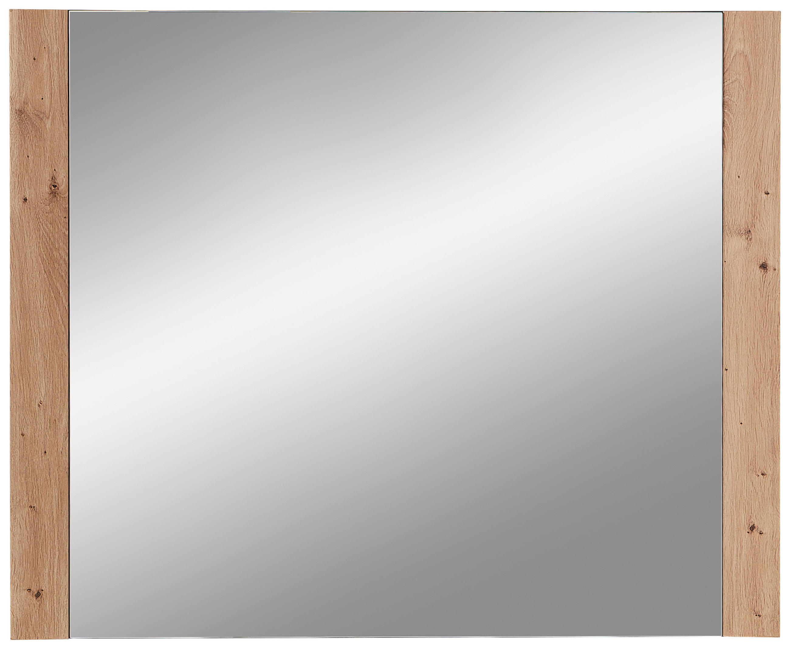 STENSKO OGLEDALO, 86/70/3 cm steklo  - hrast artisan, Design, steklo/leseni material (86/70/3cm) - Xora