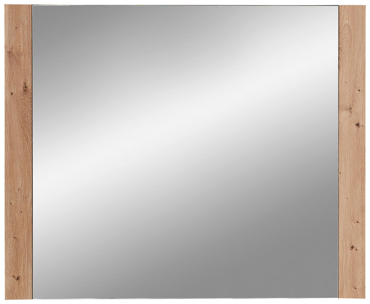 STENSKO OGLEDALO, 86/70/3 cm steklo  - hrast artisan, Design, steklo/leseni material (86/70/3cm) - Xora