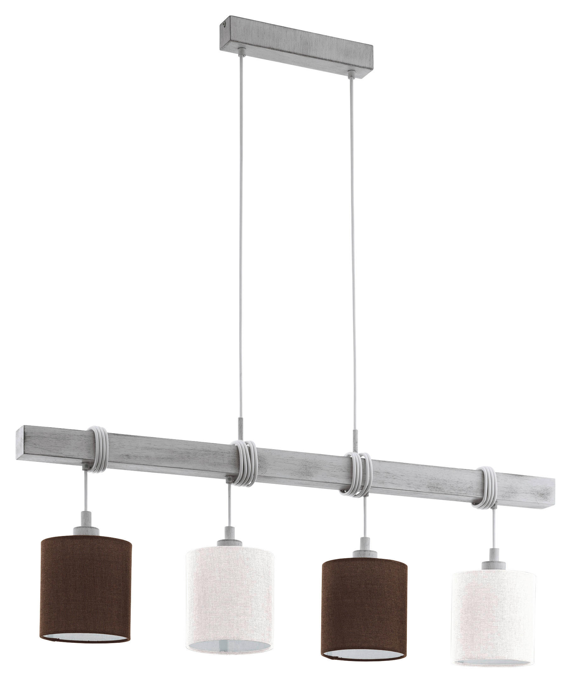 LAMPĂ SUSPENDATĂ 100/15/110 cm  - maro/alb, Lifestyle, lemn/metal (100/15/110cm)