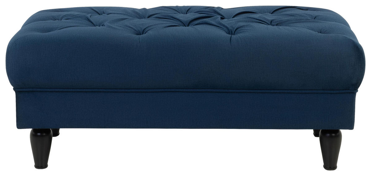 HOCKER in Textil Dunkelblau  - Schwarz/Dunkelblau, Design, Holz/Textil (110/44/56cm) - MID.YOU