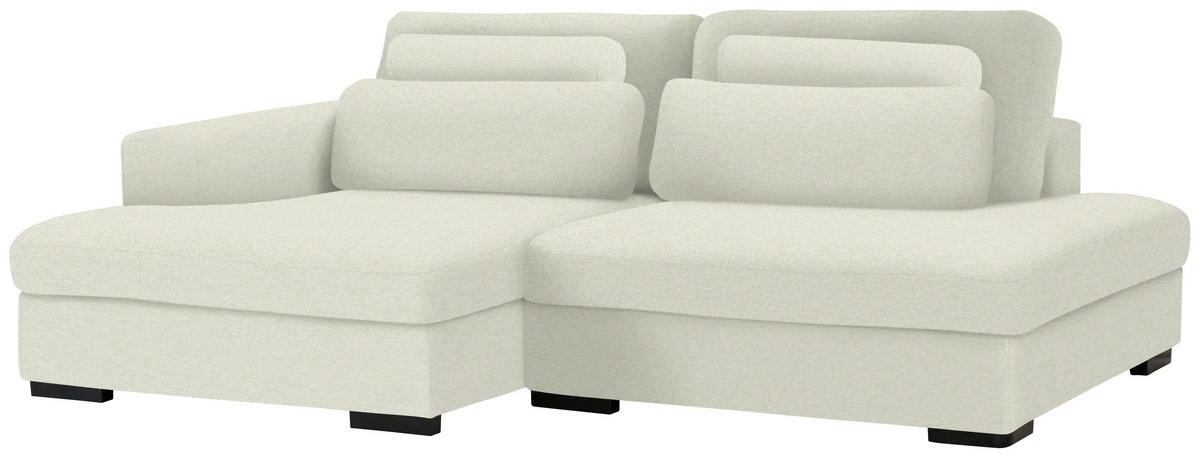 ECKSOFA in Chenille Creme  - Creme/Schwarz, Design, Kunststoff/Textil (158/223cm) - Lomoco