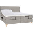 BOXSPRINGBETT 160/200 cm  in Greige  - Greige/Eichefarben, KONVENTIONELL, Holz/Textil (160/200cm) - Voleo