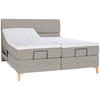 BOXSPRINGBETT 180/200 cm  in Greige  - Greige/Eichefarben, Konventionell, Holz/Textil (180/200cm) - Voleo