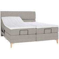 BOXSPRINGBETT 160/200 cm  in Greige  - Greige/Eichefarben, Konventionell, Holz/Textil (160/200cm) - Voleo