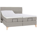 BOXSPRINGBETT 180/200 cm  in Greige  - Greige/Eichefarben, KONVENTIONELL, Holz/Textil (180/200cm) - Voleo