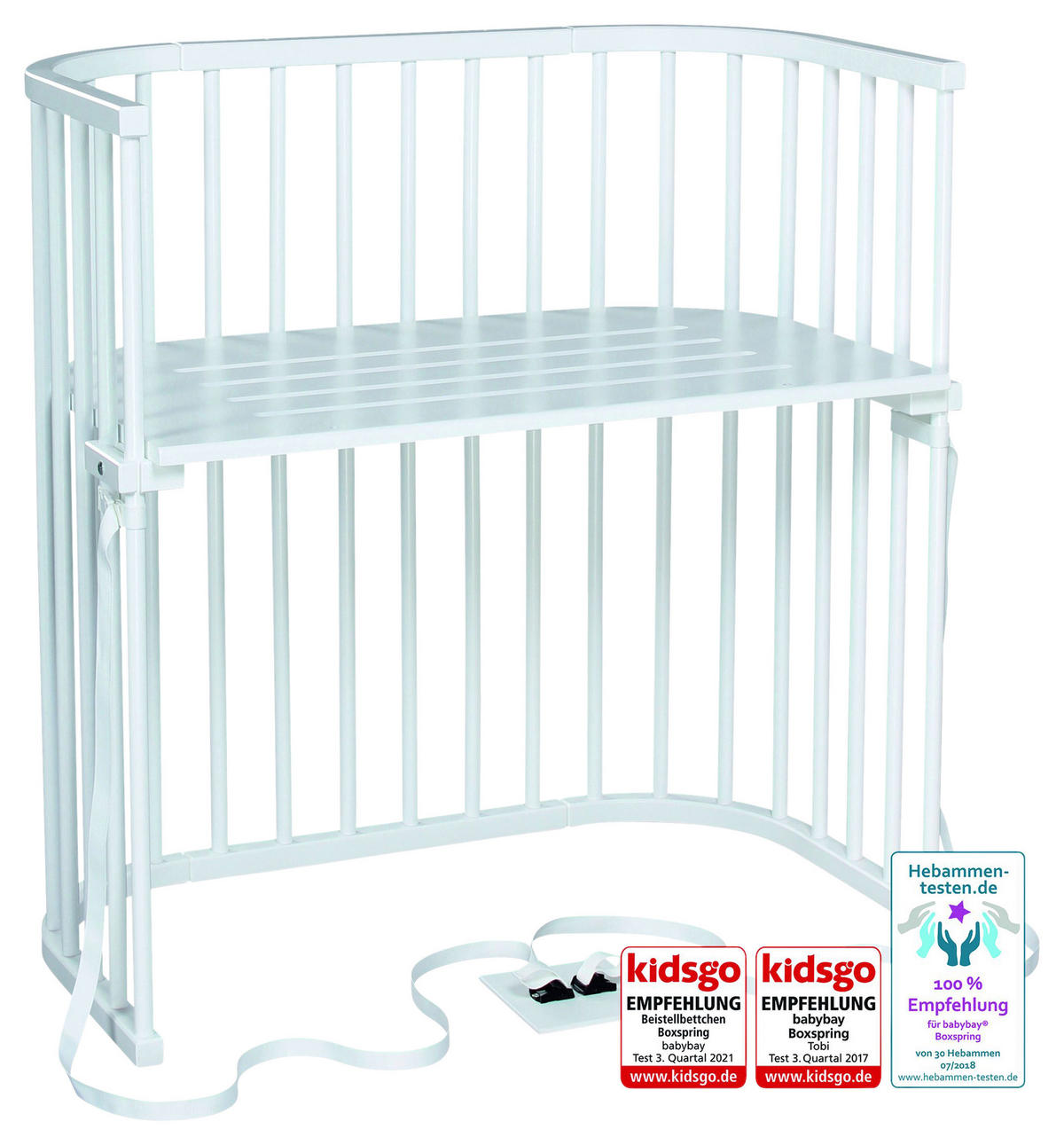 BEISTELLBETT Babybay Boxspring 94/54/96,5 cm  - Weiß, Basics, Holz (94/54/96,5cm) - Babybay