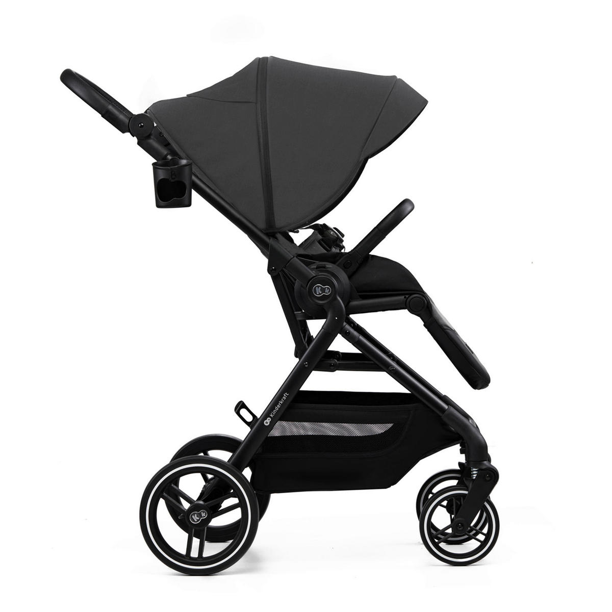 BUGGY Yoxi  - Schwarz Hochglanz/Grau, Basics, Kunststoff/Textil (59/91/106cm) - Kinderkraft