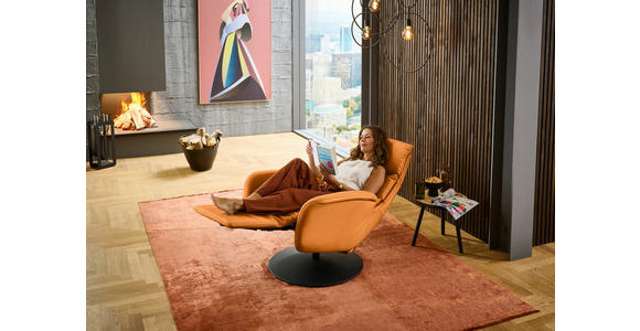 RELAXSESSEL in Leder Currygelb  - Currygelb/Schwarz, Design, Leder/Metall (76/108/86cm) - Dieter Knoll