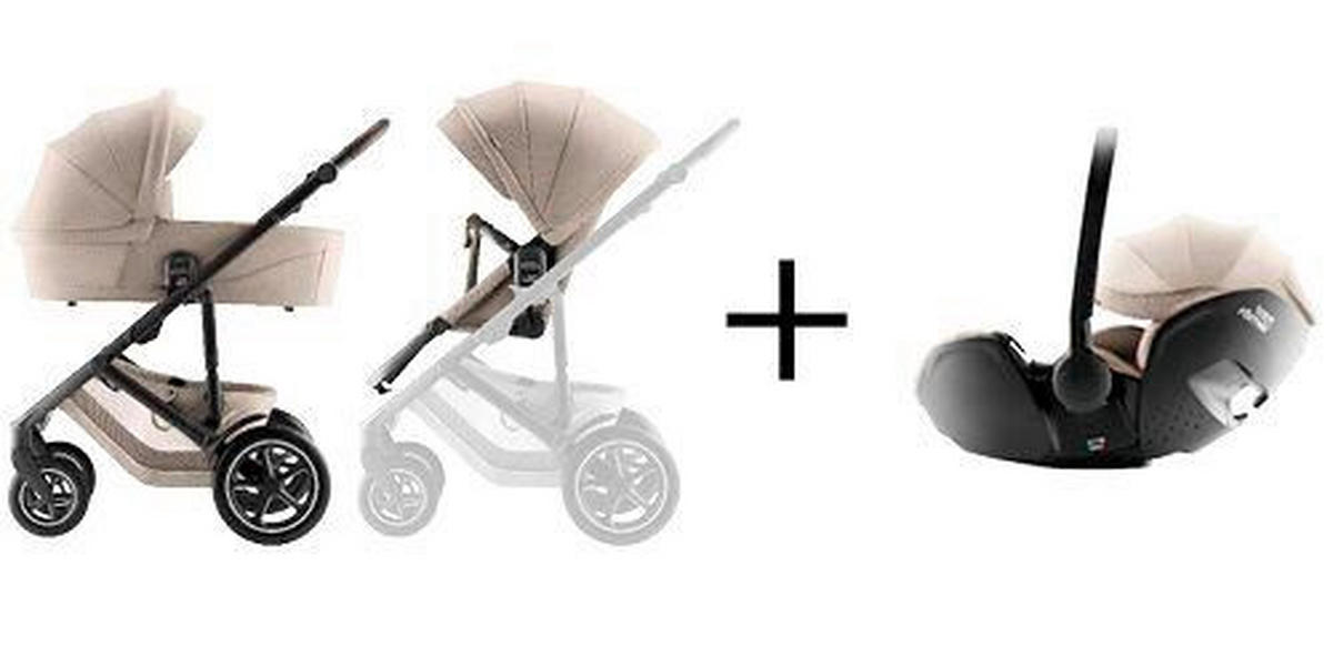 KINDERWAGENSET  Smile 5Z Set  Teak  - Hellbraun/Grau, Basics, Textil/Metall (57/112/97.7cm) - Britax Römer