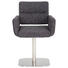 STUHL Flachgewebe, Lederlook Anthrazit, Edelstahlfarben, Schwarz - Edelstahlfarben/Anthrazit, Design, Textil/Metall (55/84/56cm) - Dieter Knoll