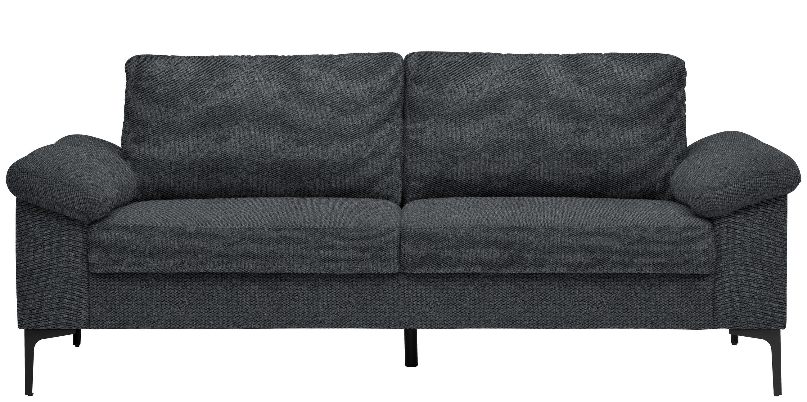 2,5-SITZER in Flachgewebe Anthrazit  - Anthrazit/Schwarz, Design, Textil/Metall (206/86/97cm) - Pure Home Lifestyle