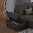 ECKSOFA in Bouclé Dunkelbraun  - Dunkelbraun/Schwarz, Design, Textil/Metall (220/250cm) - Xora