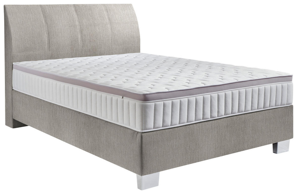 BOXSPRINGBETT 100/200 cm  in Silberfarben  - Chromfarben/Silberfarben, Konventionell, Kunststoff/Textil (100/200cm) - Hom`in