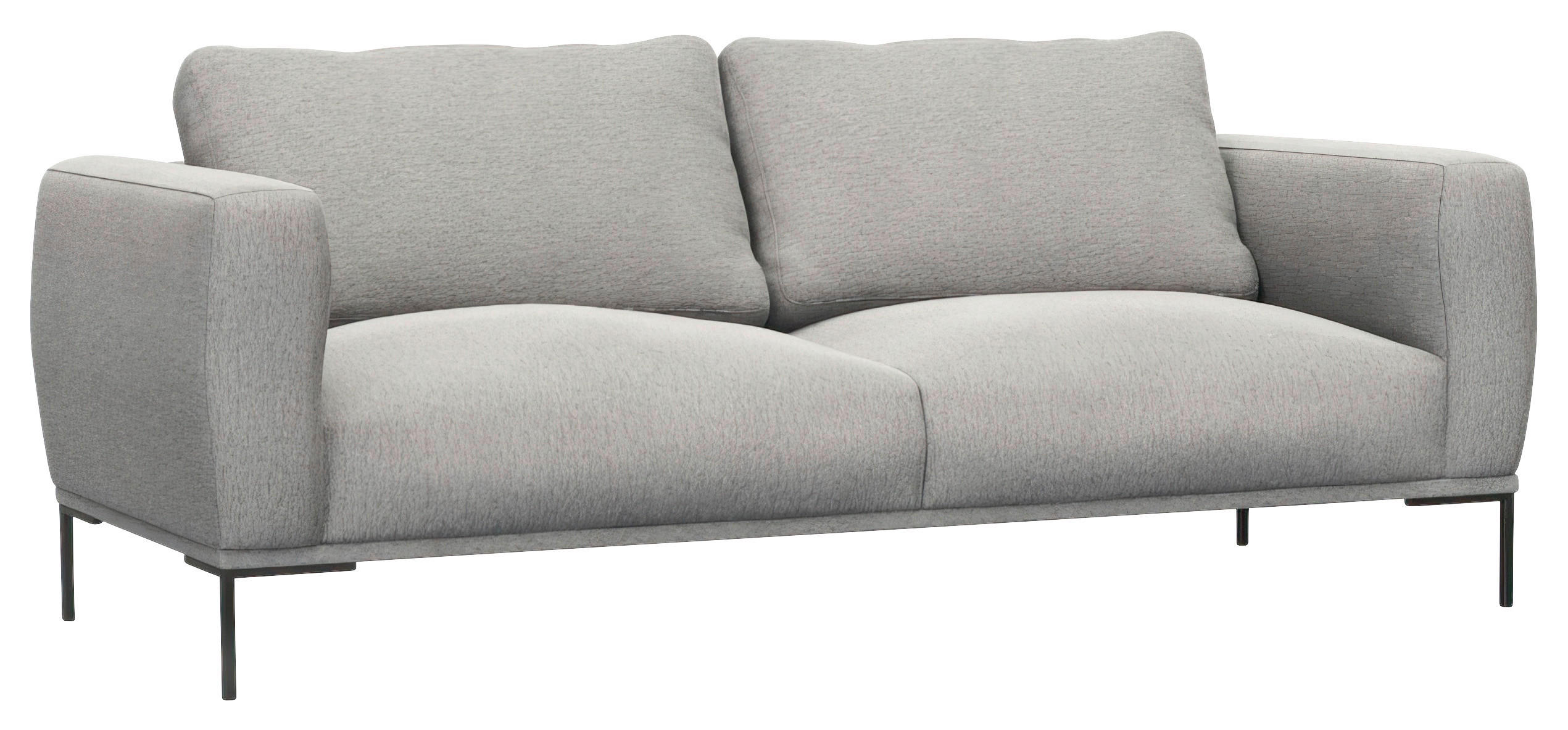 3-SITZER-SOFA Webstoff, Flachgewebe Grau  - Schwarz/Grau, Design, Textil/Metall (212/80,5/88cm) - Livetastic